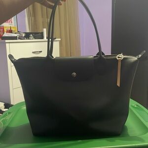 Longchamp Le Pilage City Tote large Black Leather